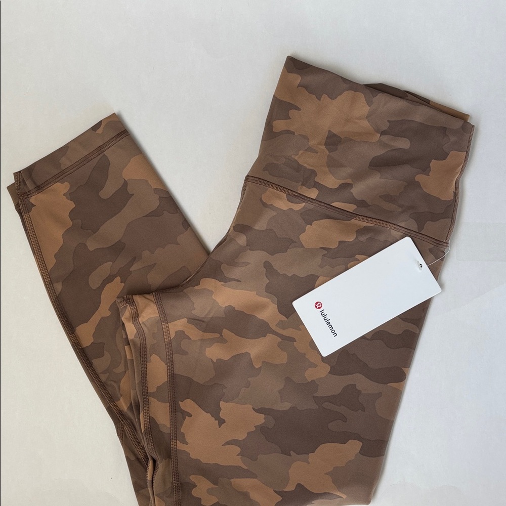 Lululemon Brown Tan Camo Heritage 365 Align‎ Legging 25” Workout Gym Women’s 14